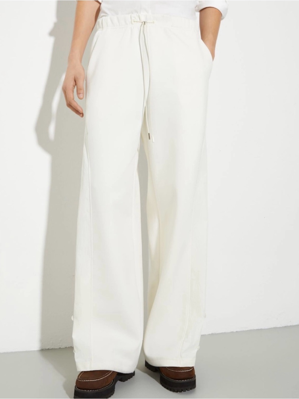 NWT Max & Co. White Wide-Leg Track Pants